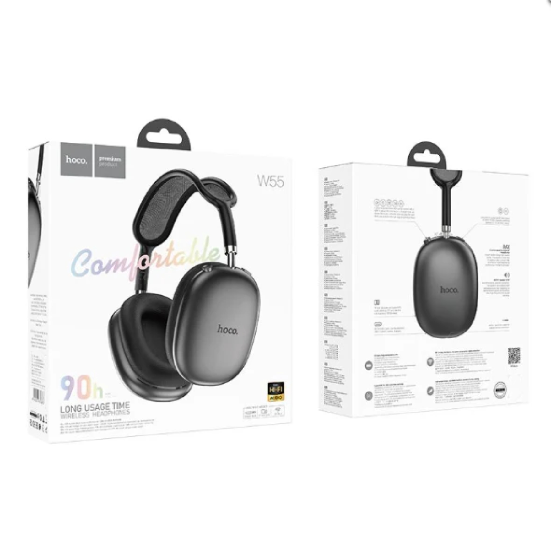 AUDIFONO INALAMBRICO OVER-EAR BLUETOOTH HOCO W53 90 HORAS DE MUSICA AISLAMIENTO ACÚSTICO MICRÓFONO - 5