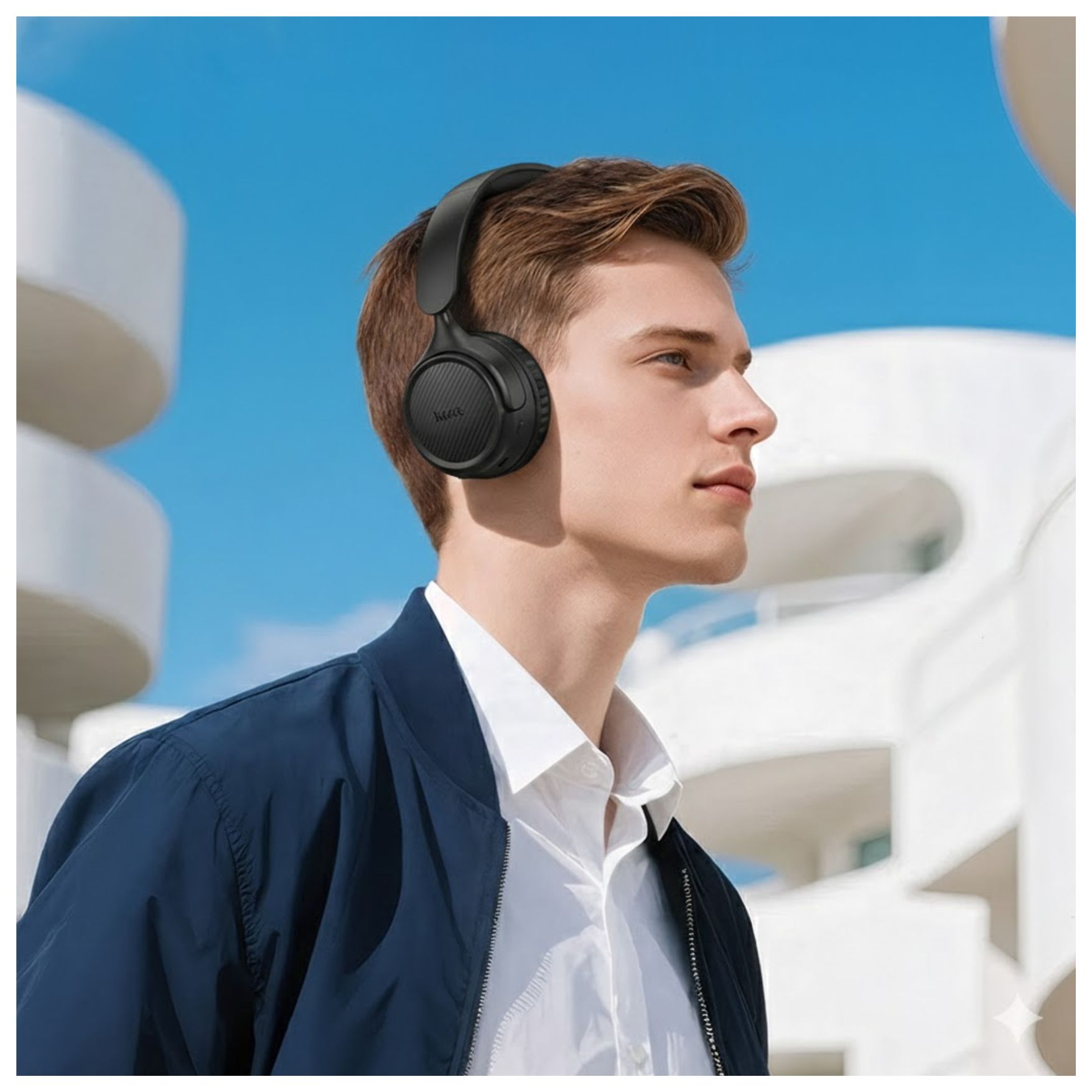 AUDÍFONO INALÁMBRICO BLUETOOTH HOCO W66 32 HORAS CON MICRÓFONO ENTRADA AUXILIAR DE 3.5MM - 5