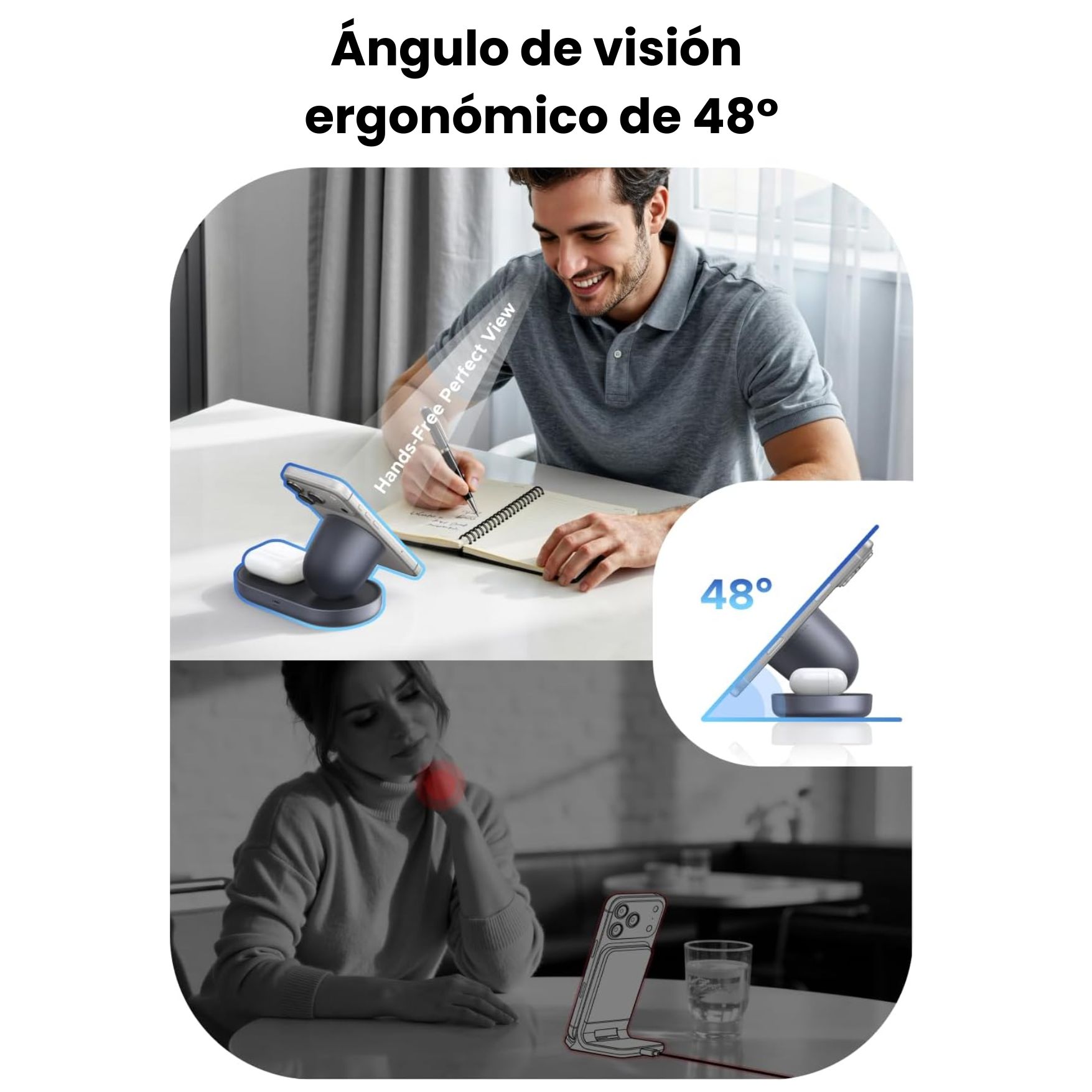 CARGADOR INALÁMBRICA MAGNÉTICO QI2 UGREEN CARGA RAPIDA 25W ESTACIÓN DE CARGA PARA IPHONE AIRPODS - 5