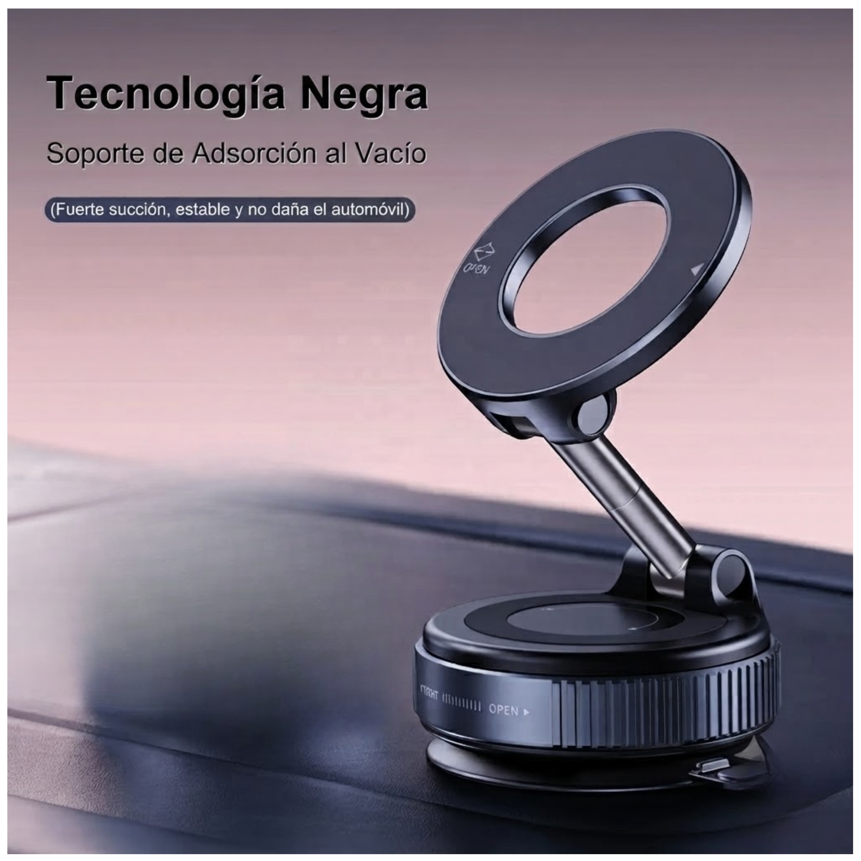 SOPORTE MAGNÉTICO PARA CELULAR HOLDER PARA AUTO AJUSTABLE 360° CON VENTOSA BRYSOON DLA09 - 3