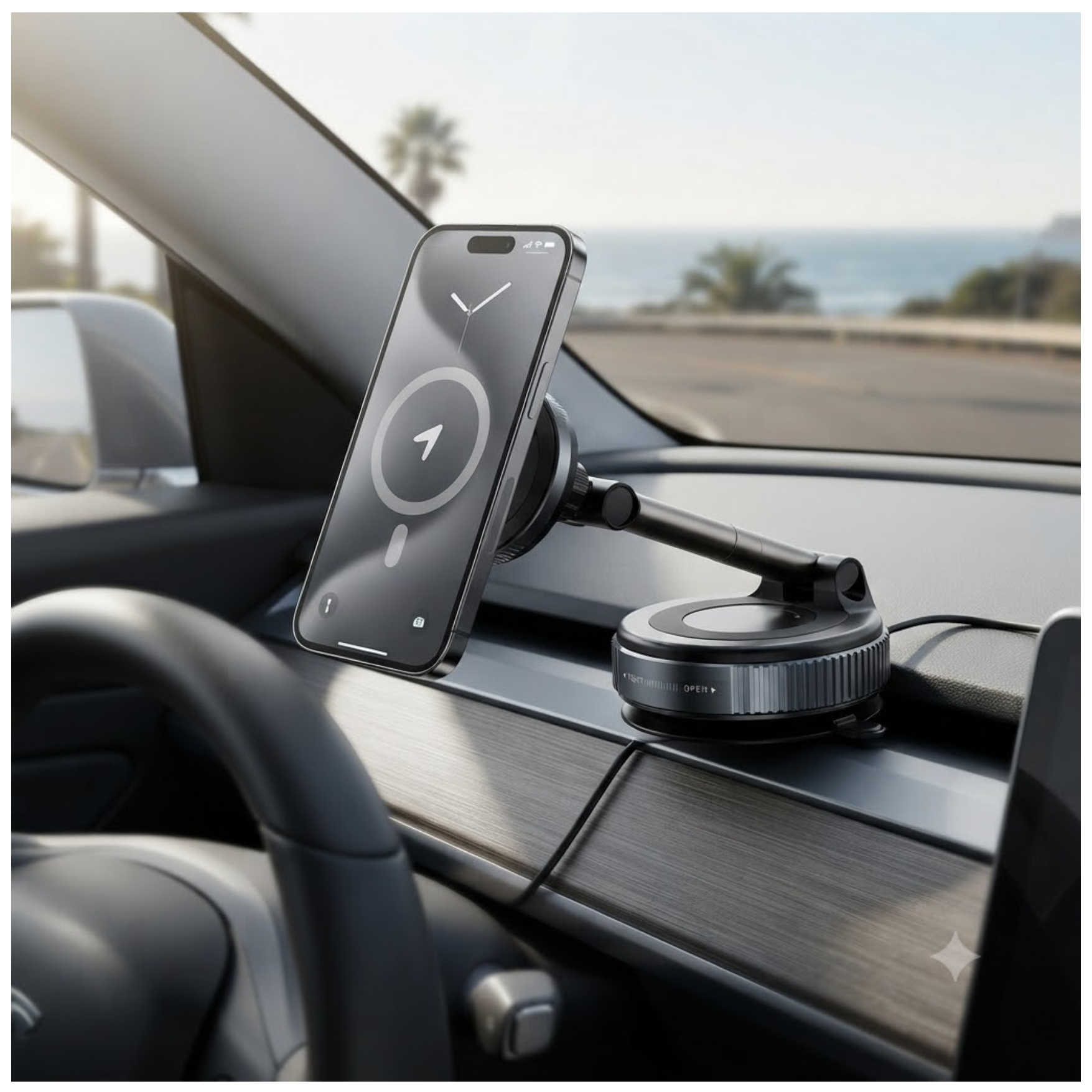 SOPORTE MAGNÉTICO PARA CELULAR HOLDER PARA AUTO AJUSTABLE 360° CON VENTOSA BRYSOON DLA09 - 7