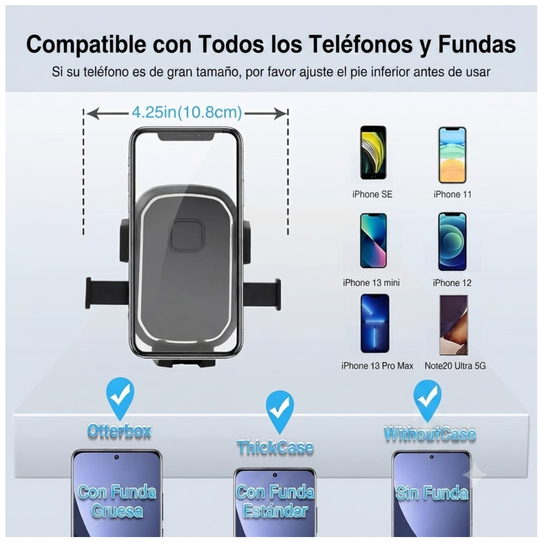 HOLDER DE CELULAR PARA AUTO SOPORTE CELULAR PARA REJILLAS DE AUTO BRYSOON H22 - 6