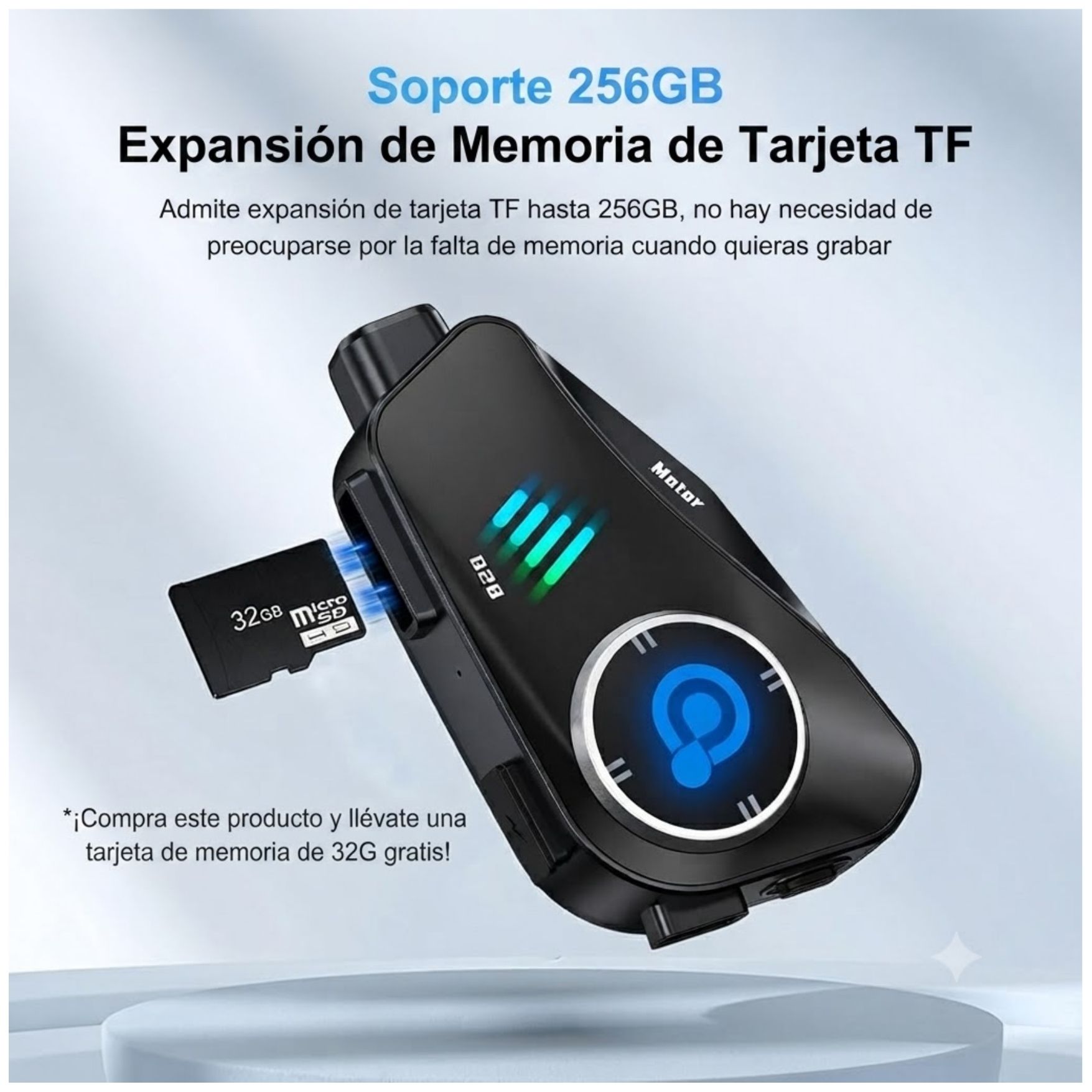 AUDIFONO INTERCOMUNICADOR BLUETOOTH Q28 PARA CASCO CON CÁMARA HD 1080P Y GRABADORA DE CONDUCCIÓN - 6