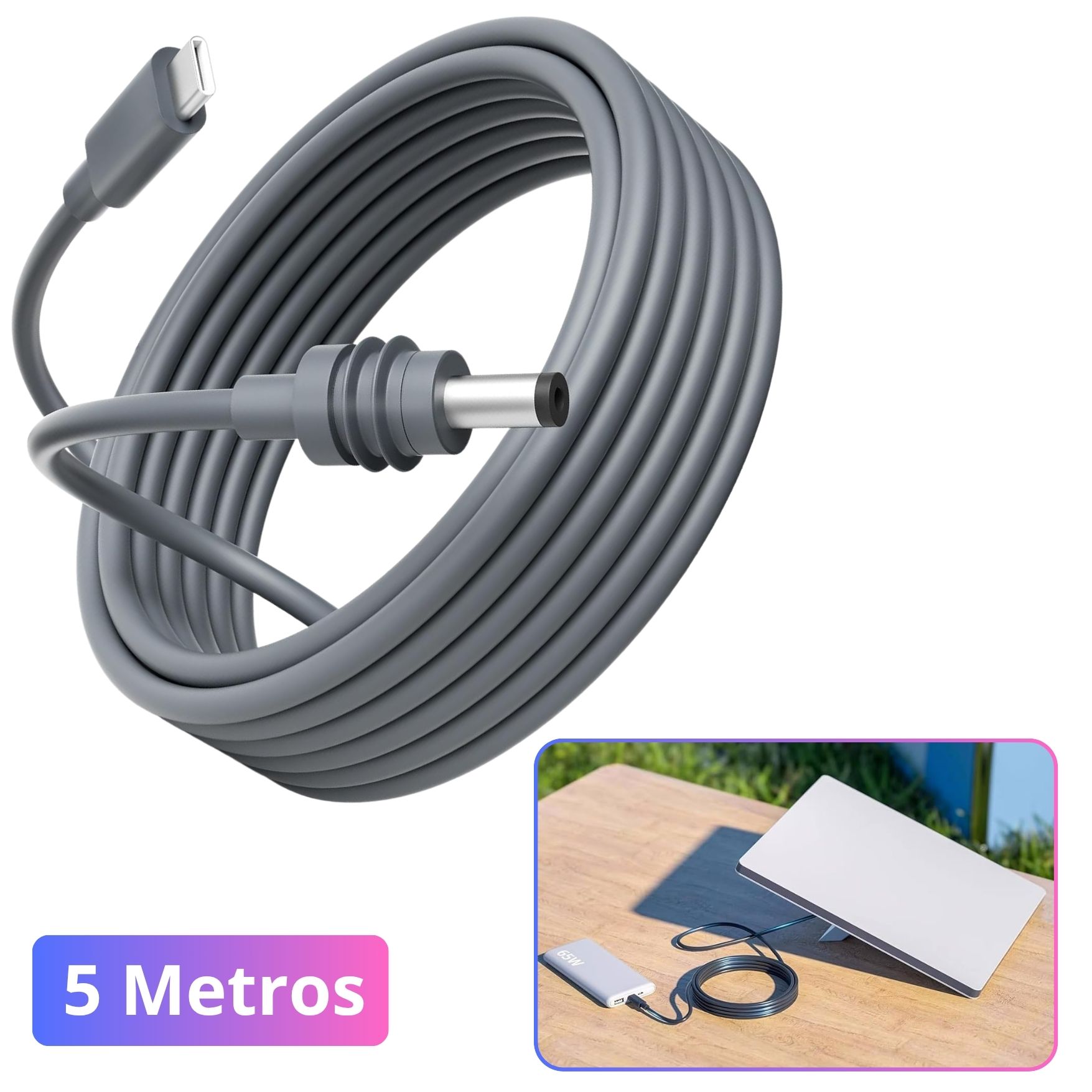 CABLE DE ALIMENTACIÓN PARA STARLINK MINI TIPO C A DC - 5 METROS - 1