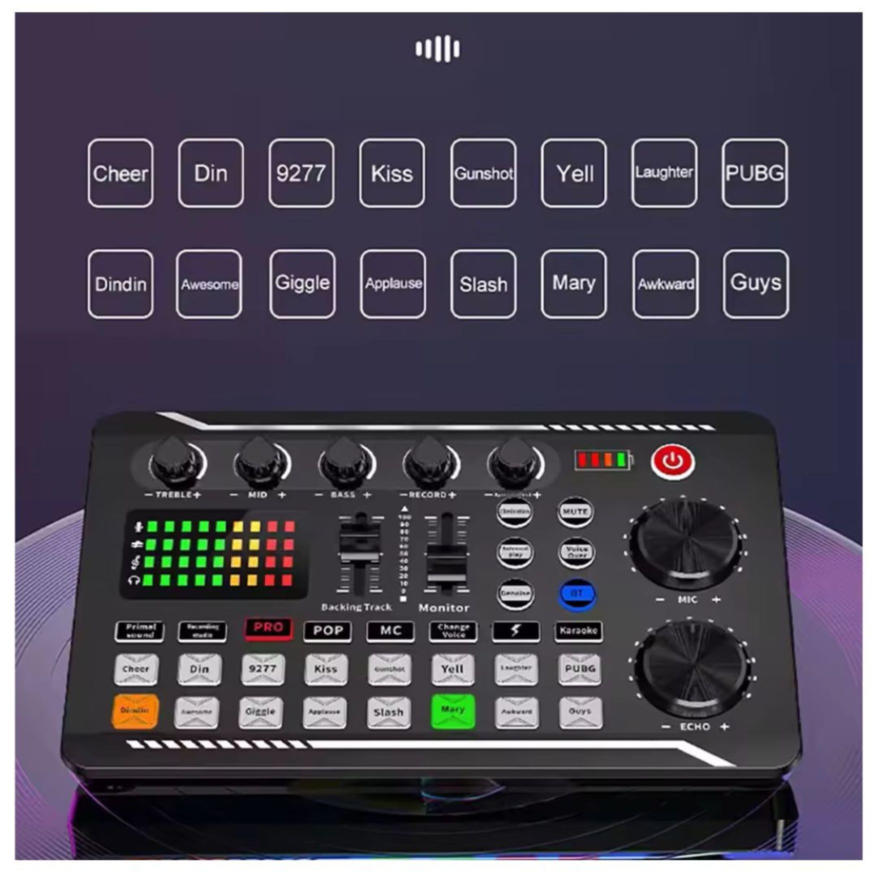 KIT MICROFONO CONDENSADOR CONSOLA MEZCLADORA DE EFECTOS SONIDO TRANSMISIONES EN VIVO F998 - PP646 - 3