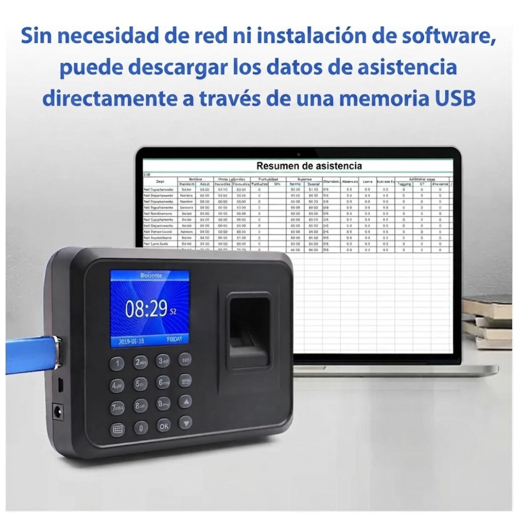 CONTROL ACCESO Y REGISTRO DE ASISTENCIA CON HUELLA DIGITAL BIOMETRICO TRABAJO OFICINA - 2