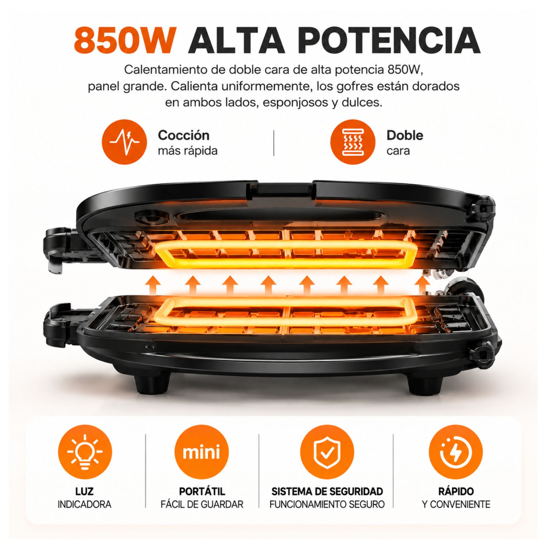 MAQUINA RAF PARA HACER DONUTS DONAS, SANDWICHERA, WAFLERA, PARRILLA CARNES 4 EN 1 RAF R577 - 7