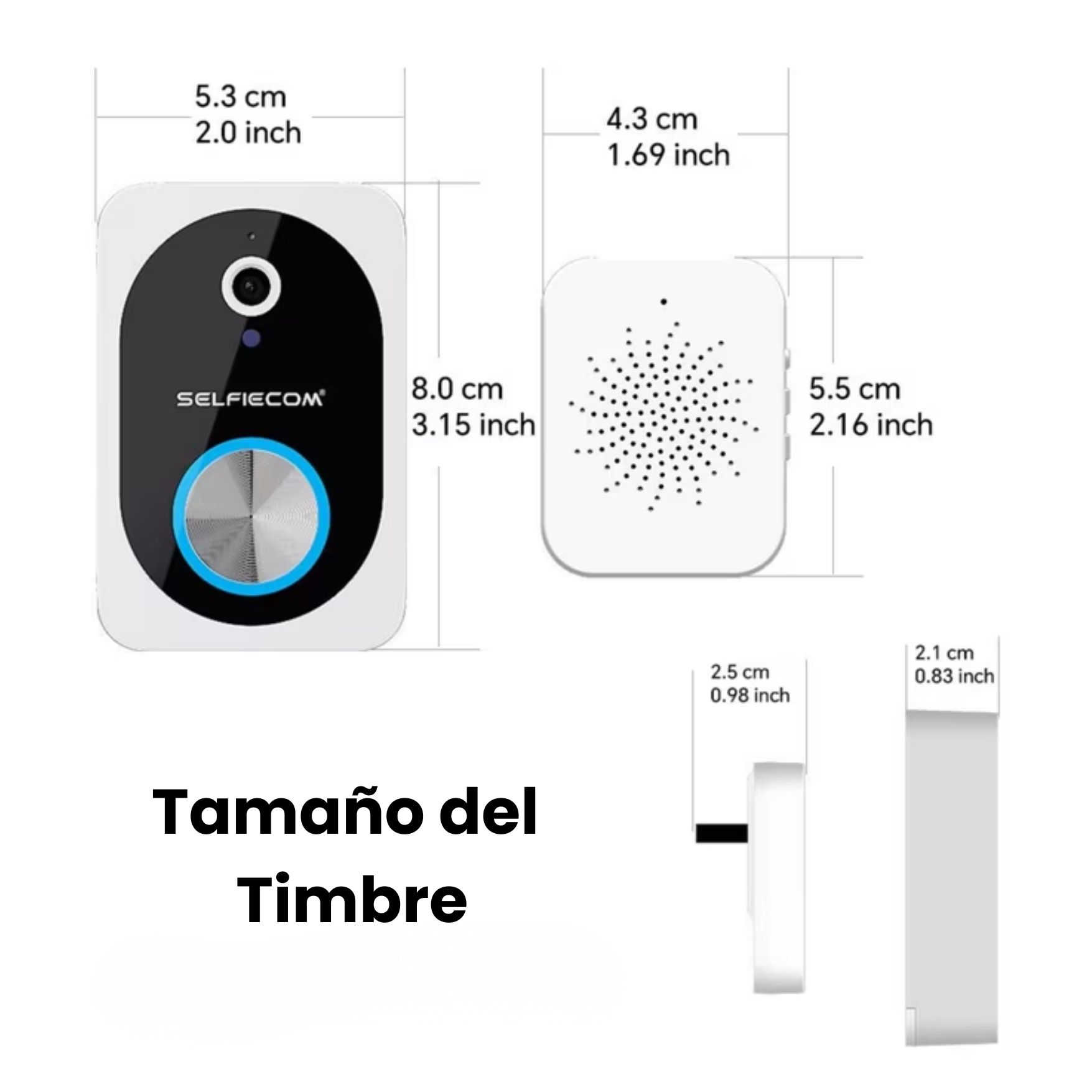 TIMBRE INTELIGENTE INALÁMBRICO CON CÁMARA Y VIDEO BIDIRECCIONAL WI-FI 2,4GHZ CON APP MÓVIL - 5