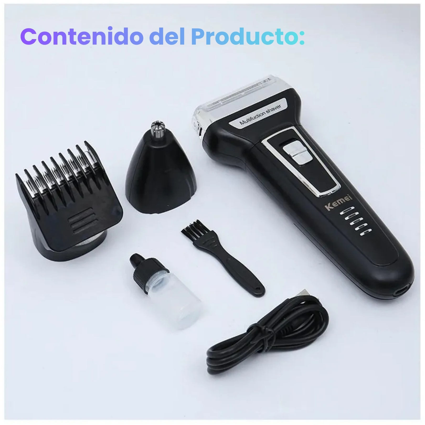 RASURADORA CORTADORA DE PELO KEMEI 3 EN 1 RECARGABLE INALAMBRICO MULTIFUNCIONAL KM-6556 - 5