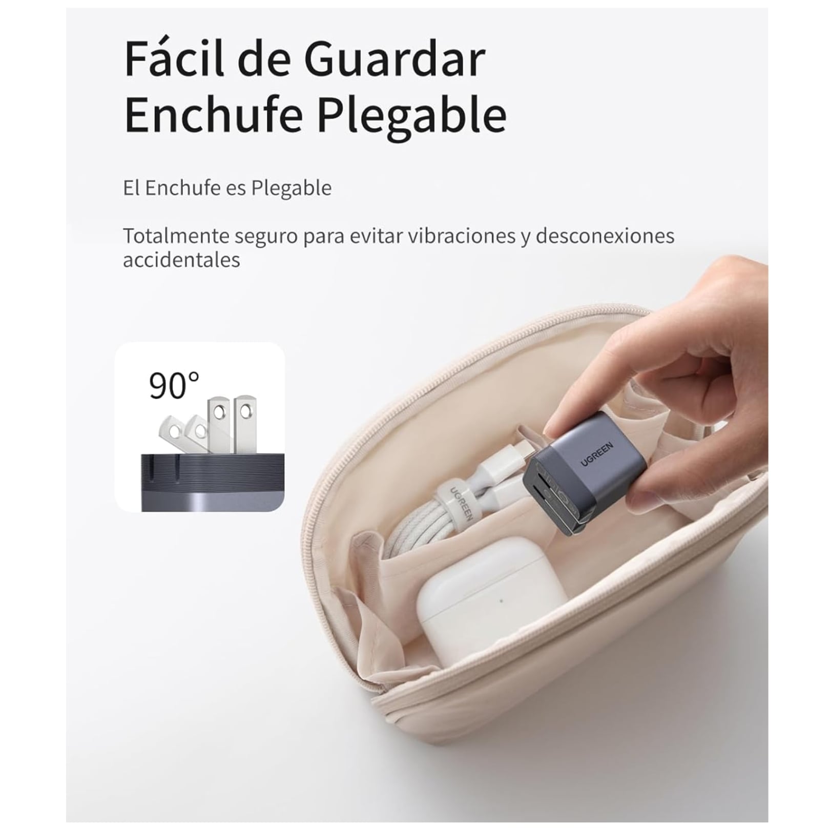 CARGADOR UGREEN NEXODE 45W AIR GAN CARGADOR TIPO C 45W CARGA RAPIDA PARA IPHONE SAMSUNG - 3