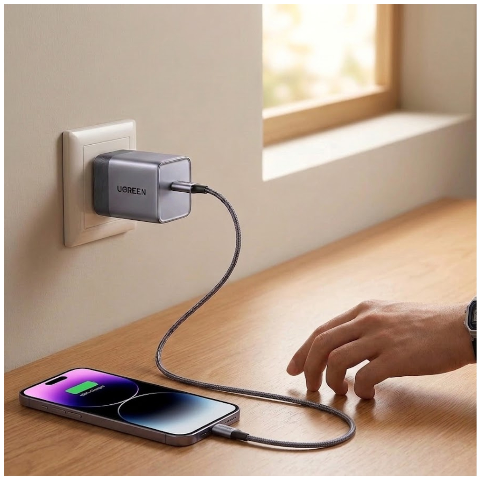 CARGADOR UGREEN NEXODE 45W AIR GAN CARGADOR TIPO C 45W CARGA RAPIDA PARA IPHONE SAMSUNG - 6
