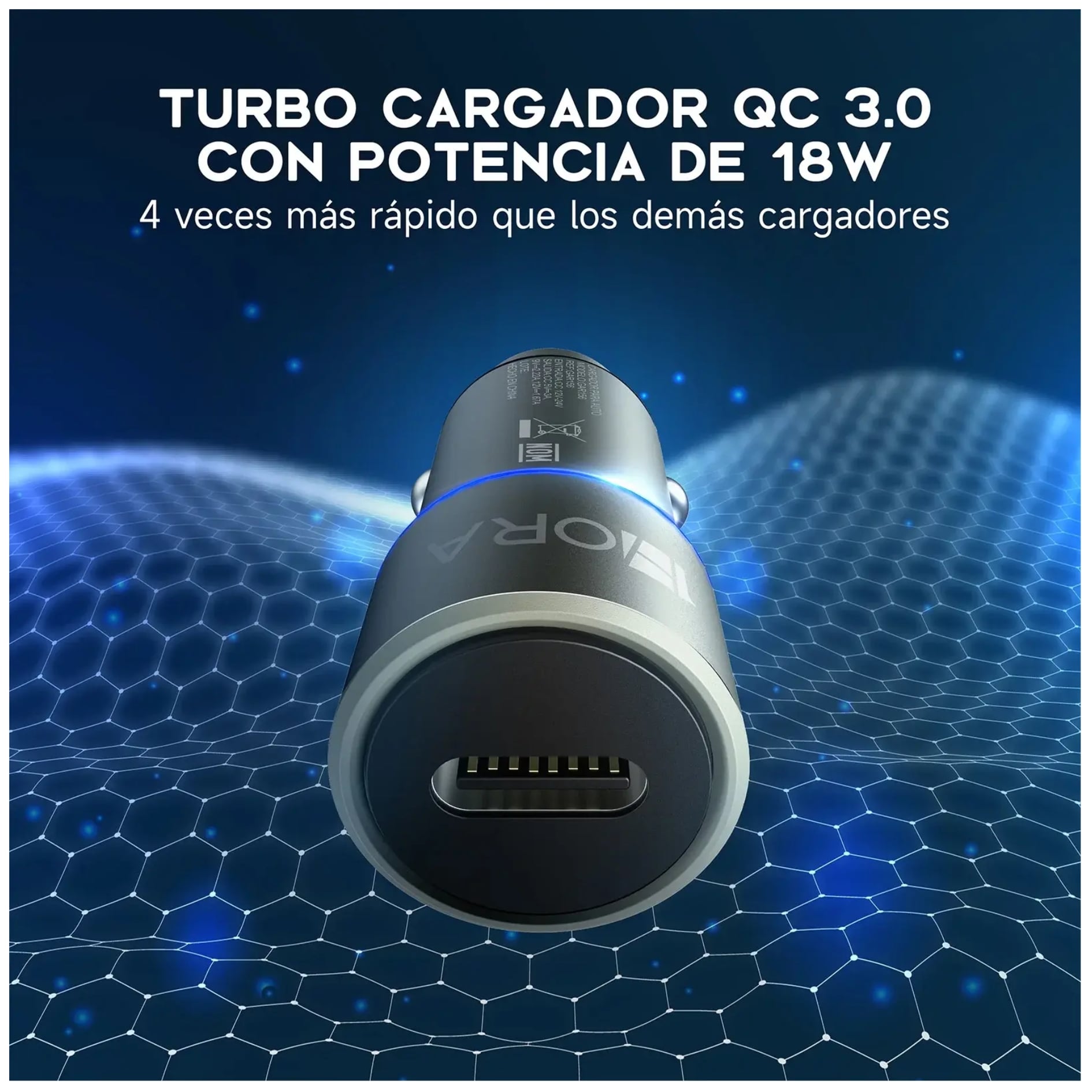 CARGADOR AUTO CARGA RAPIDA 20W + CABLE TYPE C 1HORA PARA IPHONE SAMSUNG  HONOR OPPO IPHONE XIOAMI - 3