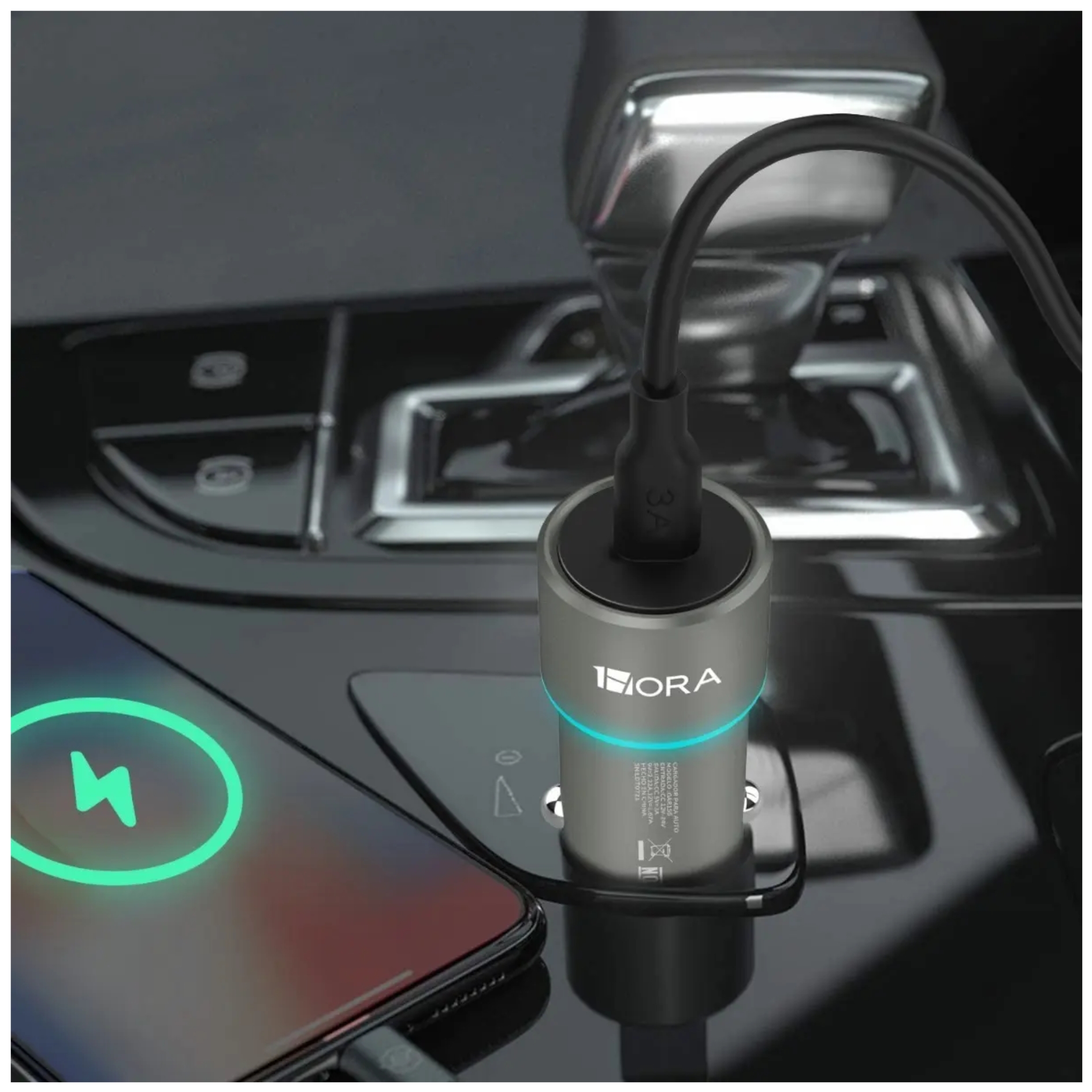 CARGADOR AUTO CARGA RAPIDA 20W + CABLE TYPE C 1HORA PARA IPHONE SAMSUNG  HONOR OPPO IPHONE XIOAMI - 7