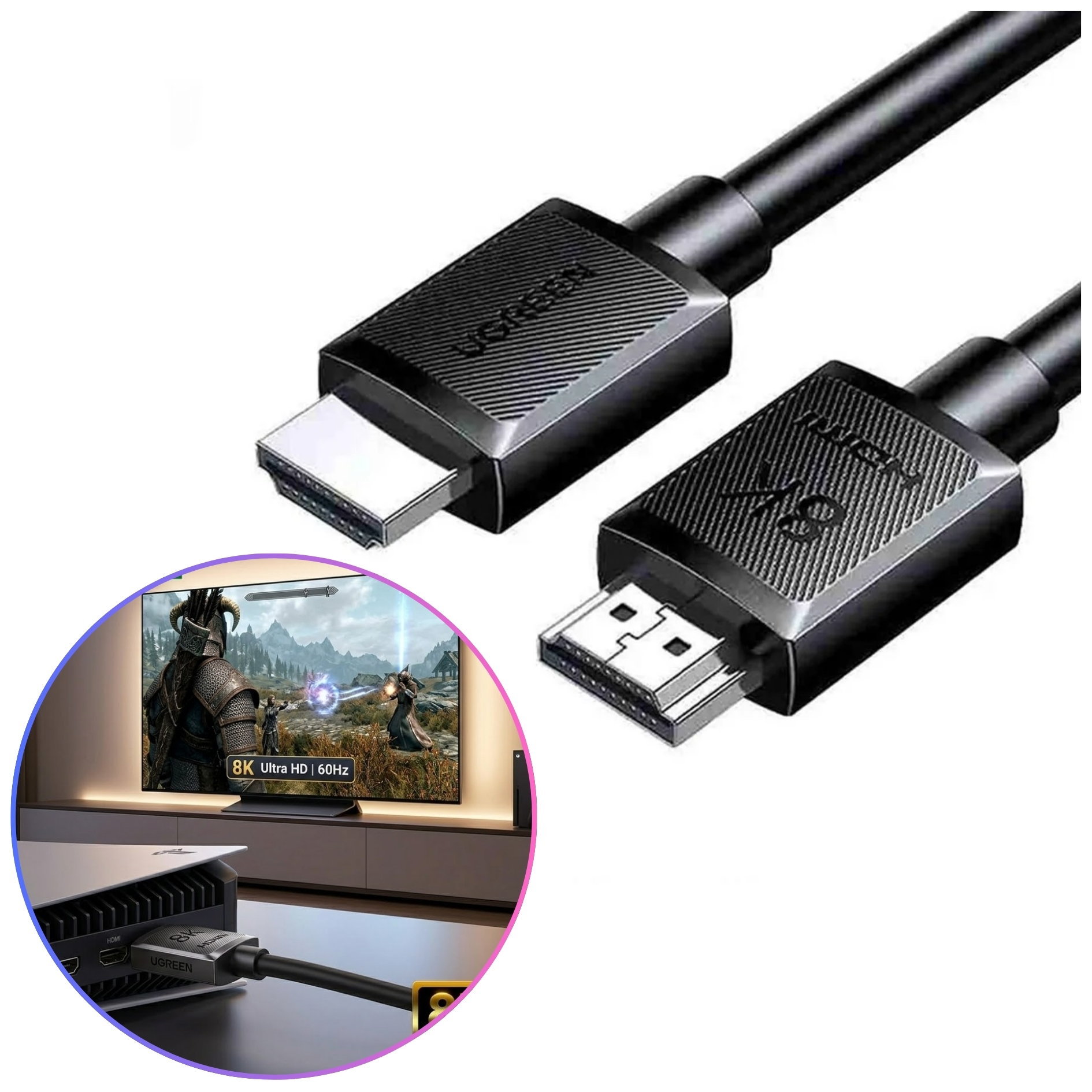 CABLE HDMI UGREEN 8K HDMI 2.1 48GBPS HDR 1 METRO 60HZ - 2
