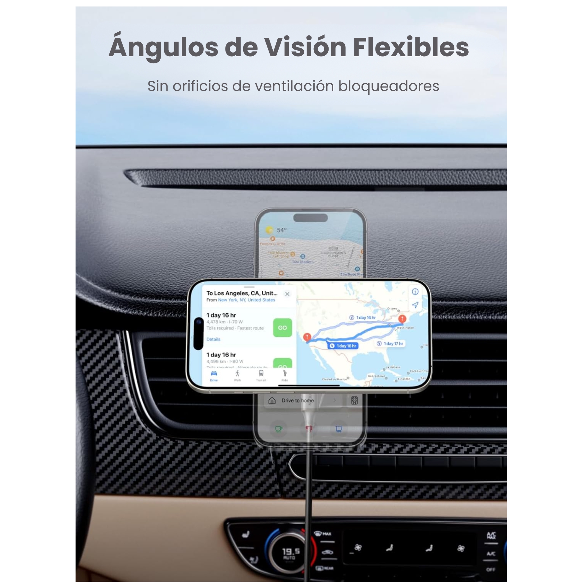 CARGADOR DE AUTO UGREEN INALÁMBRICO MAGFLOW QI2 DE 25W, SOPORTE HOLDER MAGNETICO - 5