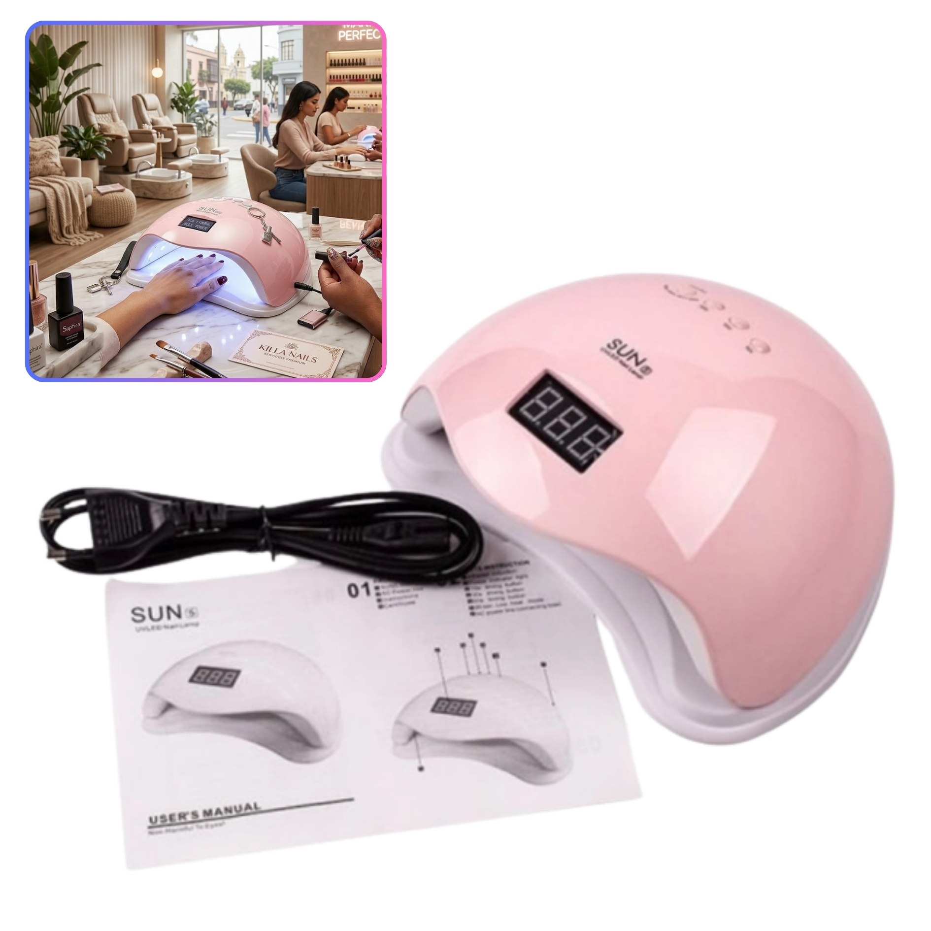 LAMPARA UÑAS UV LED 48W SECADORA ESMALTE PERMANENTE UÑAS - 3