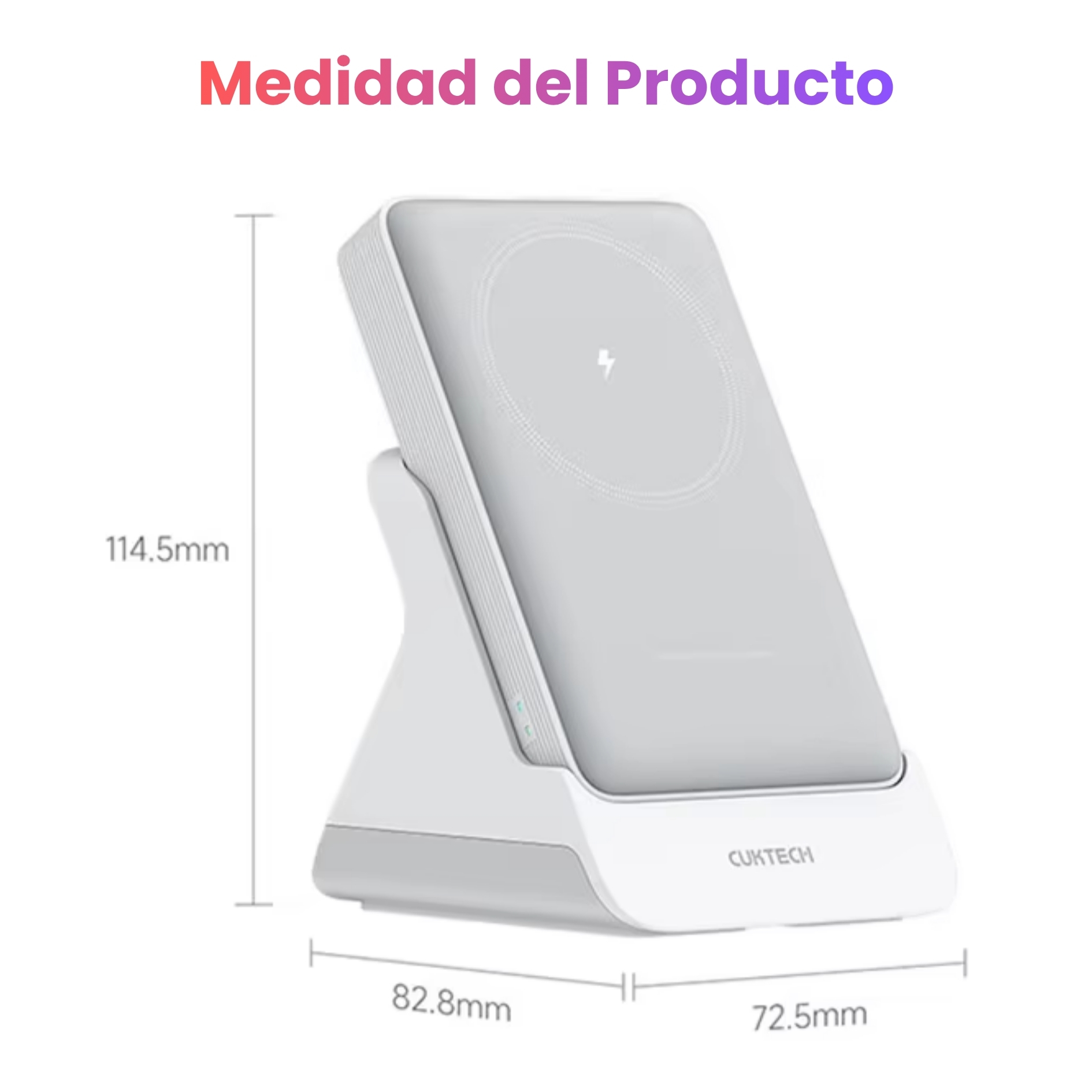 POWER BANK MAGNÉTICO CUKTECH 10000MAH WPB100N CON BASE DE CARGA 7,5 W  CARGA INALÁMBRICA - 3