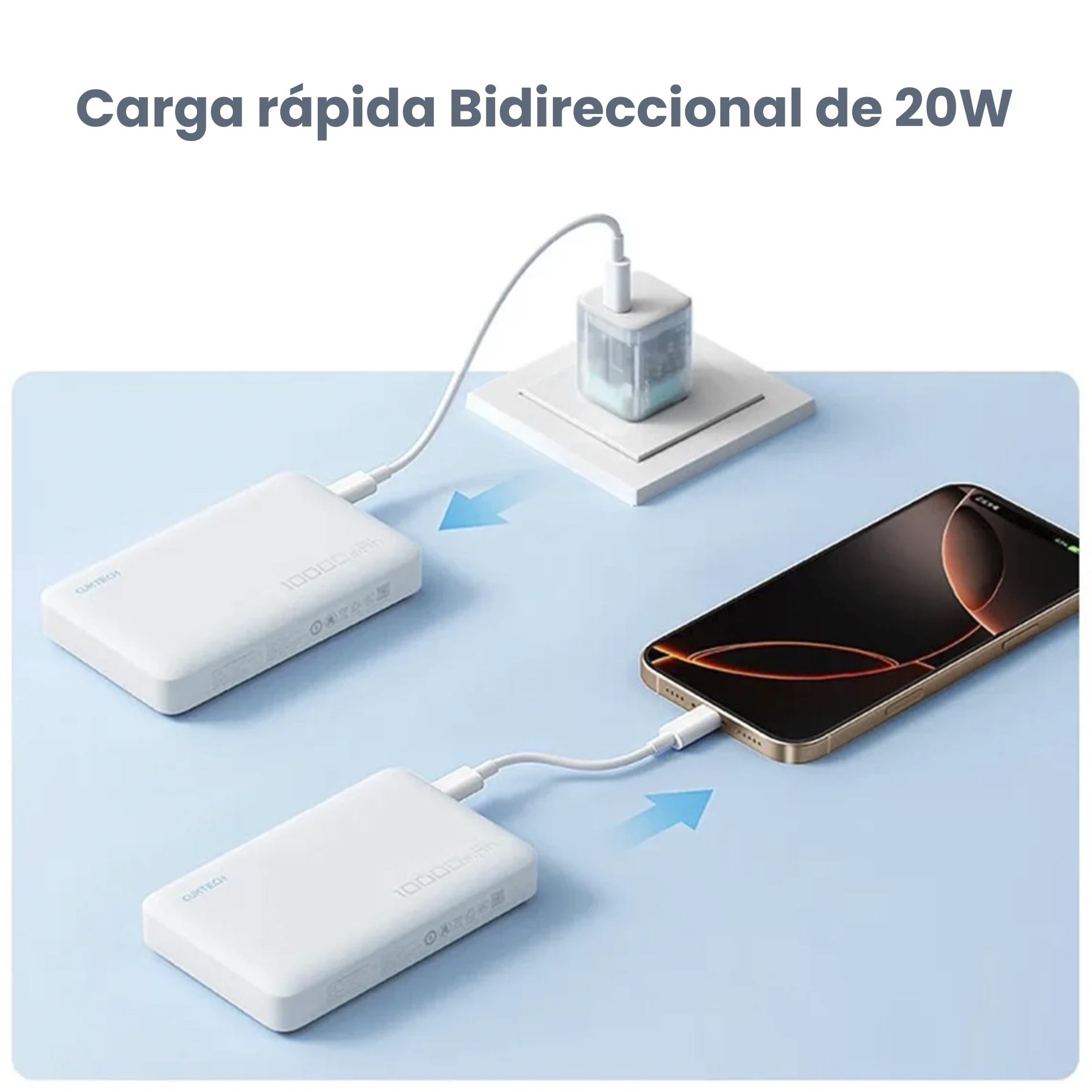 POWER BANK MAGNÉTICO CUKTECH 10000MAH WPB100N CON BASE DE CARGA 7,5 W  CARGA INALÁMBRICA - 4