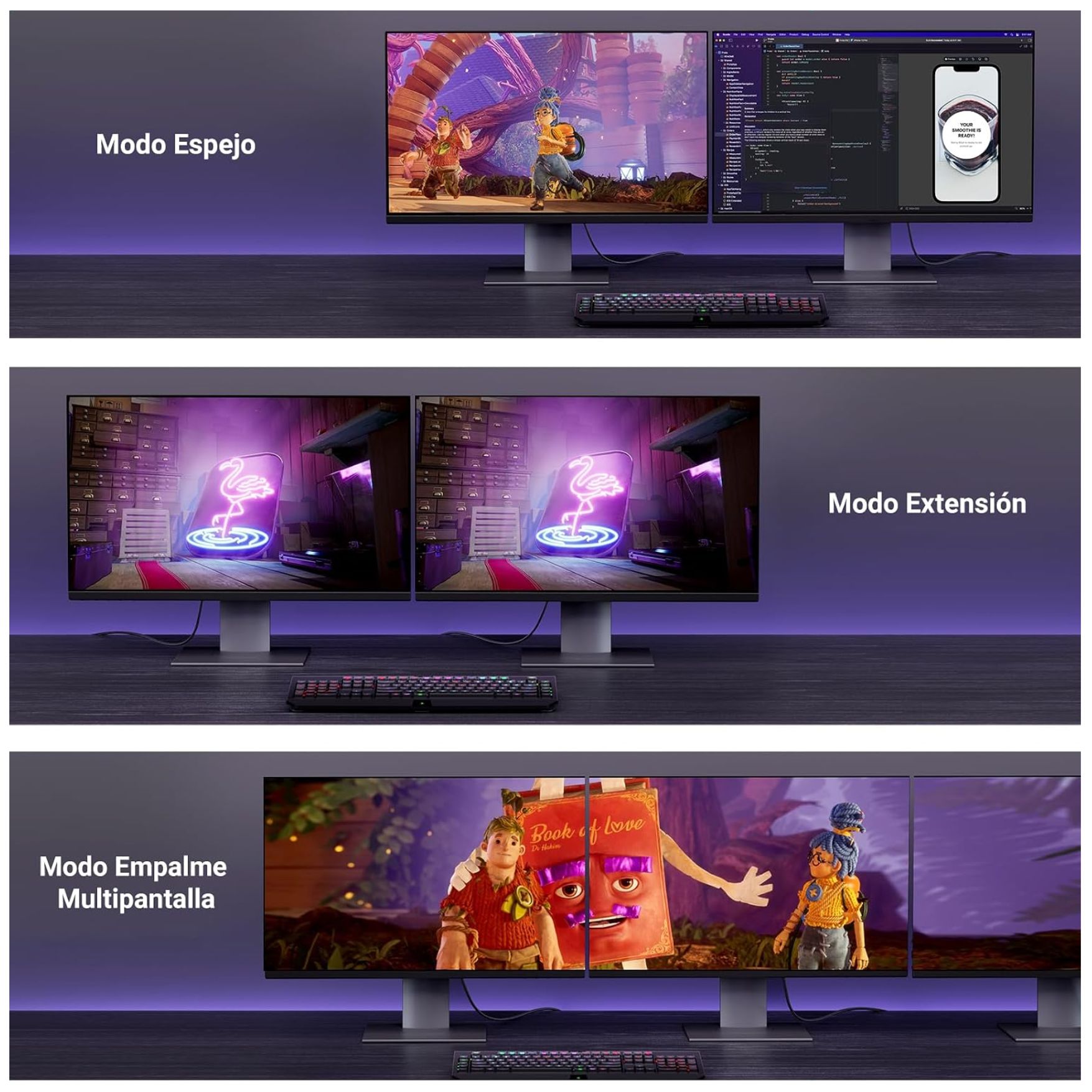 CABLE DISPLAYPORT UGREEN SOPORTA 8K@60HZ, 4K@144HZ/240HZ, 32.4 GBPS CABLE DPI 2 METROS - 6
