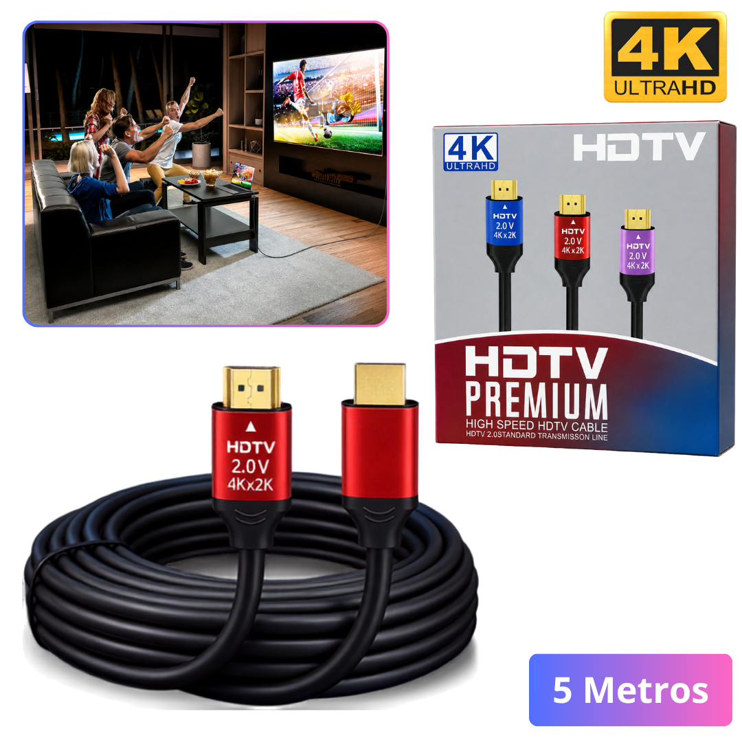 CABLE HDMI 2.0 4K 60HZ, ALTA DEFINICIÓN ULTRA HD 5 METROS PARA TV PROYECTOR PS5 XBOX PC CABLE HDMI - 1