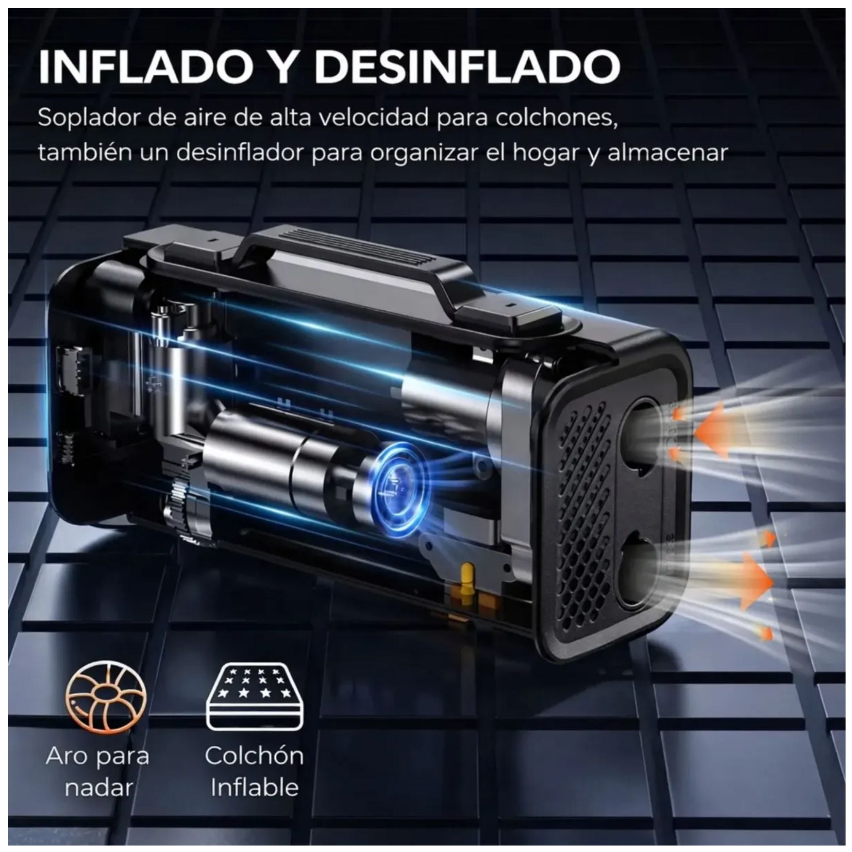 ARRANCADOR DE BATERIA PARA AUTO INFLADOR DE LLANTA CARRO SCOOTER PELOTA LINTERNA POWER BANK ESTUCHE - 4