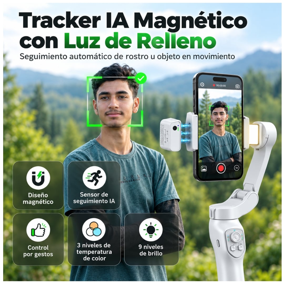ESTABILIZADOR INTELIGENTE IA GIMBALL PARA CAMARAS CELULARES FOTOGRAFIA PROFESIONAL - 4