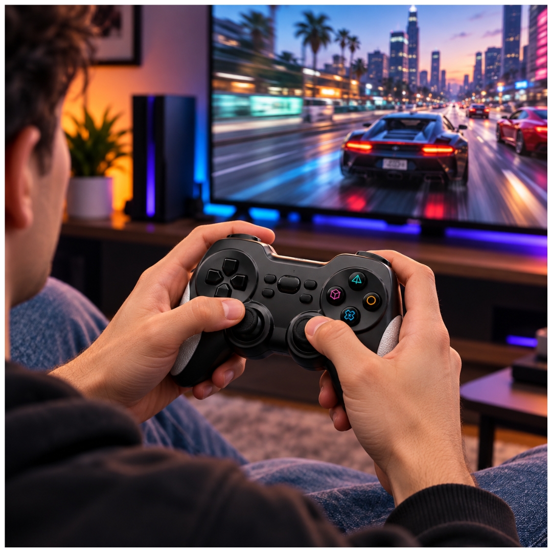 JOYSTICK INALÁMBRICO RECARGABLE GAMEPAD 6 EN 1 PARA PC PS2 PS3 SJ-819 - 6