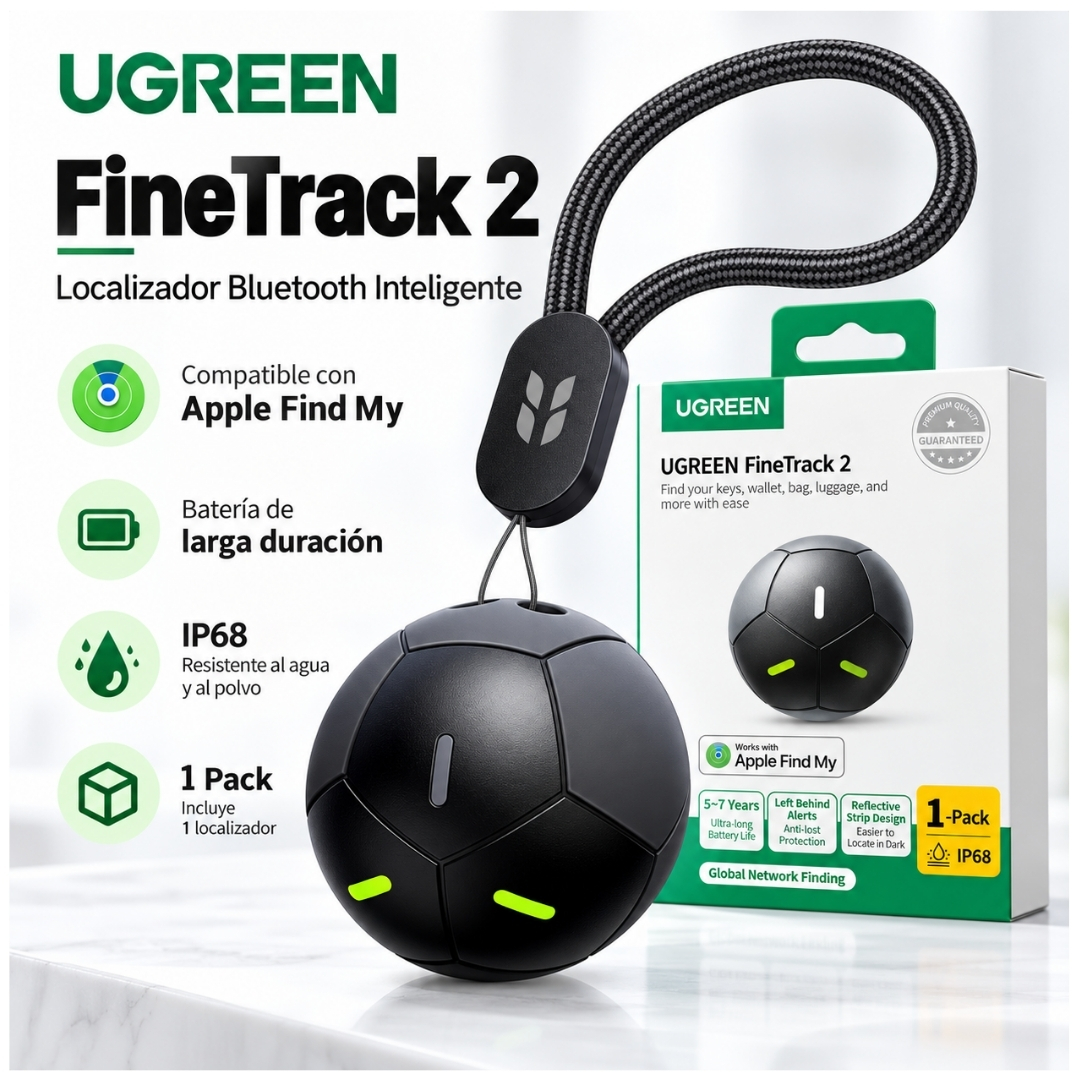 RASTREADOR LOCALIZADOR INTELIGENTE UGREEN FINE TRACK2 PARA IPHONE DISEÑO BALÓN IP68 FT309 - 2