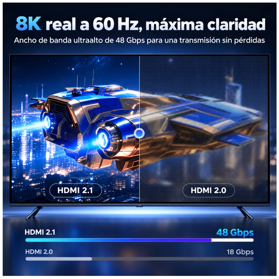 CABLE HDMI 2.1 UGREEN 8K 60HZ 48GBPS 2 METROS 90° HD188 - 85169 - 3