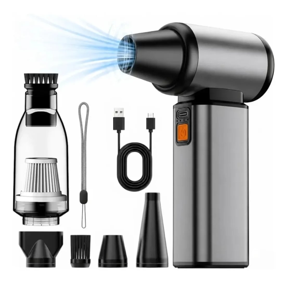 SOPLADOR DE AIRE ASPIRADORA ELÉCTRICO 130000 RPM PARA PC Y AUTO INALAMBRICO RECARGABLE PORTATIL 2 EN 1 - 1