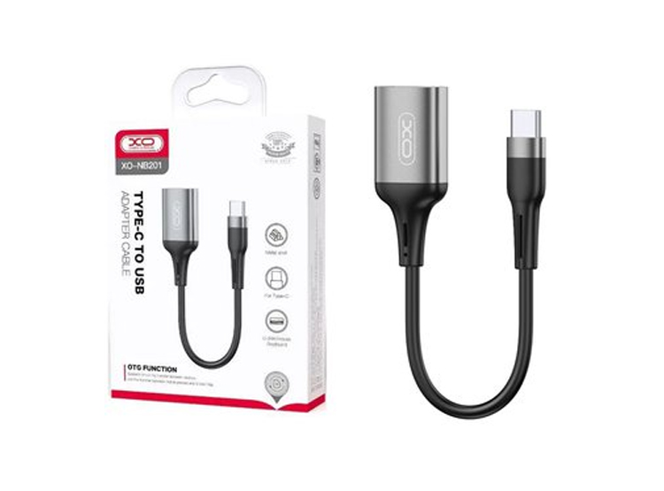 CABLE ADAPTADOR OTG TIPO C A USB XO-NB201 GRIS - 1