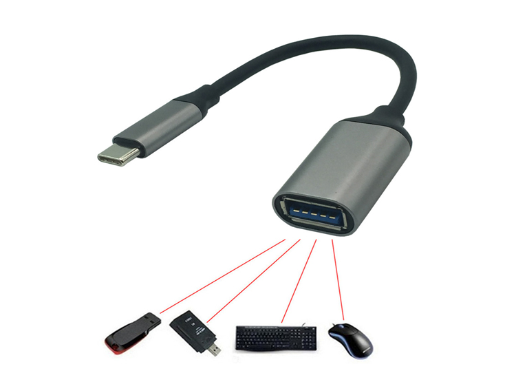 CABLE ADAPTADOR OTG TIPO C A USB XO-NB201 GRIS - 3