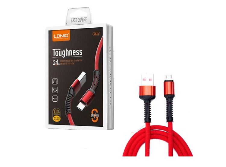 CABLE LDNIO LS63 CARGA RÁPIDA 2.4A USB A MICRO V8 - 1