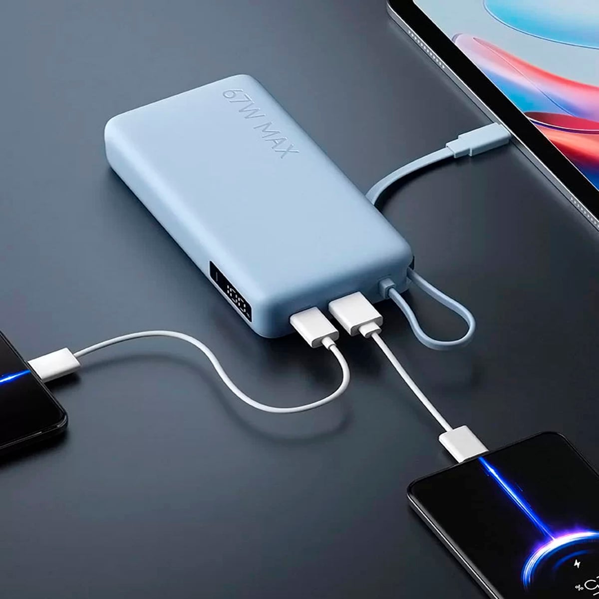 XIAOMI 67W POWER BANK 20000 (INTEGRATED CABLE) CARGA RAPIDA BLUE - 4