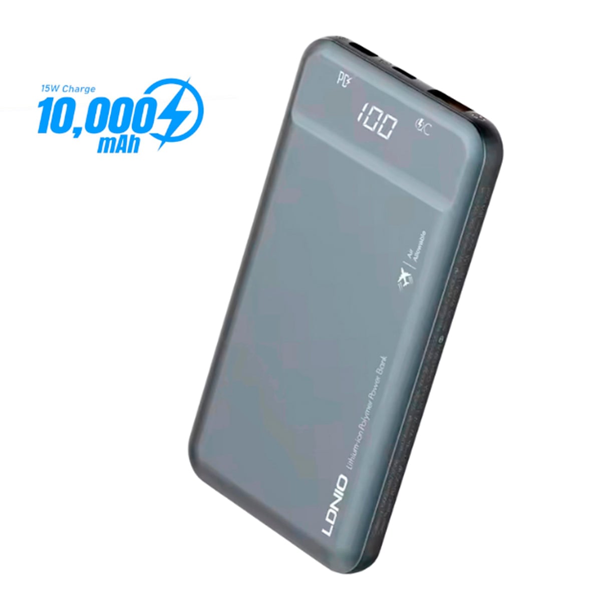 POWER BANK LDNIO PQ10 10000 RAPIDO DISEÑO ULTRAFINO - 4