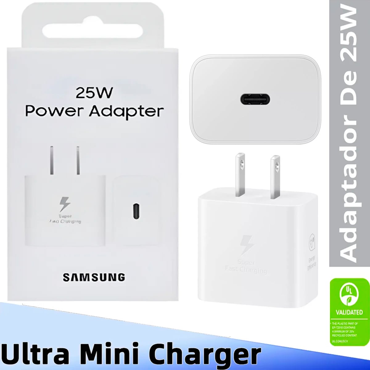 CARGADOR 25W SIN CABLE BLANCO PARA GALAXY A07 BLANCO - 1