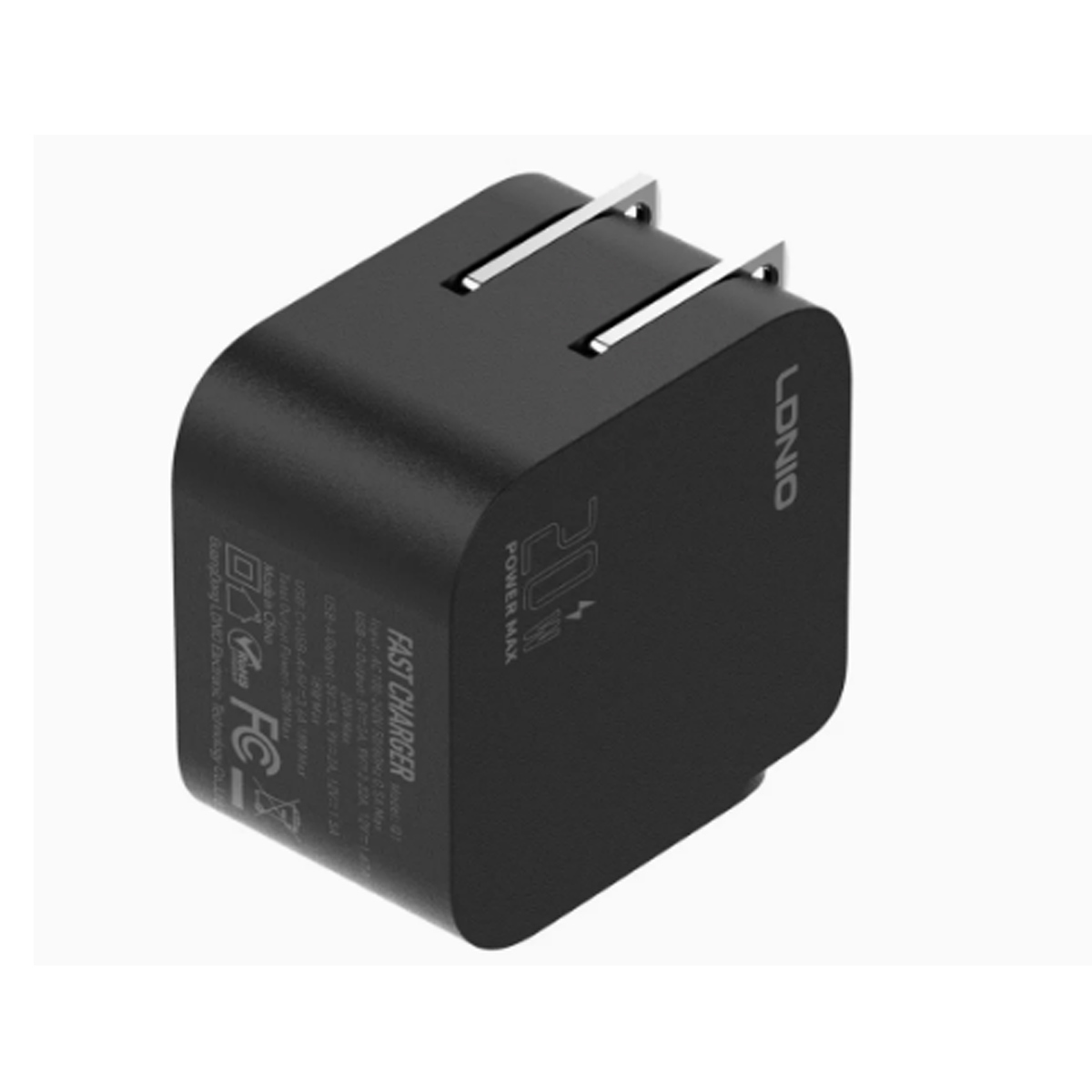 ADAPTADOR LDNIO Q1 FAST CHARGER 20W 2 PUERTOS USB Y USB-C NEGRO - 3