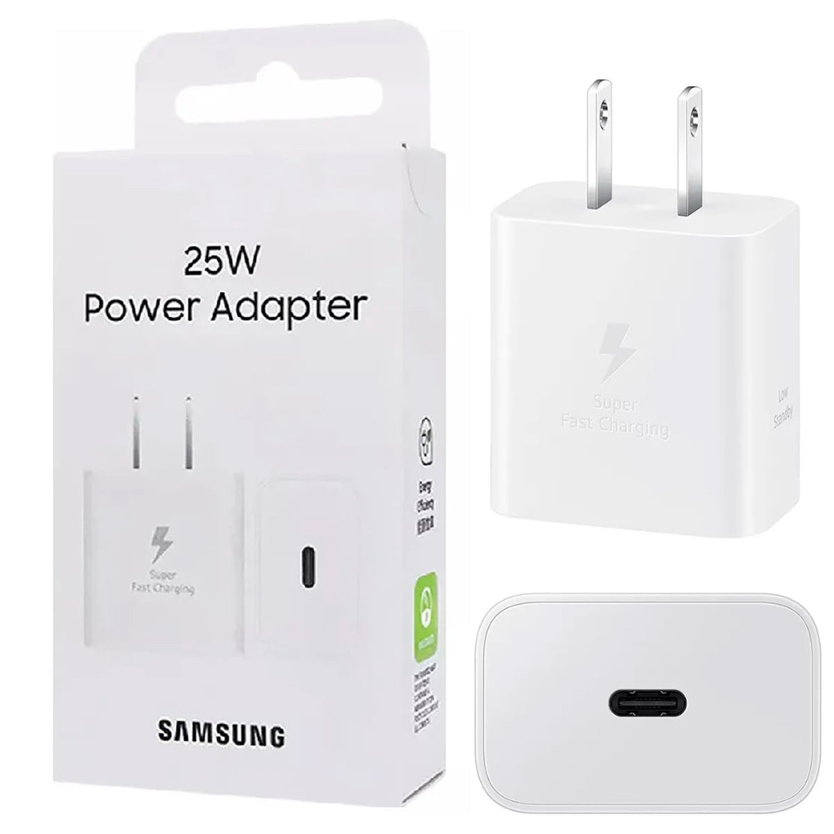CARGADOR TIPO C CUBO CARGA RÁPIDA 25W DE PARED PARA SAMSUNG BLANCO - 1