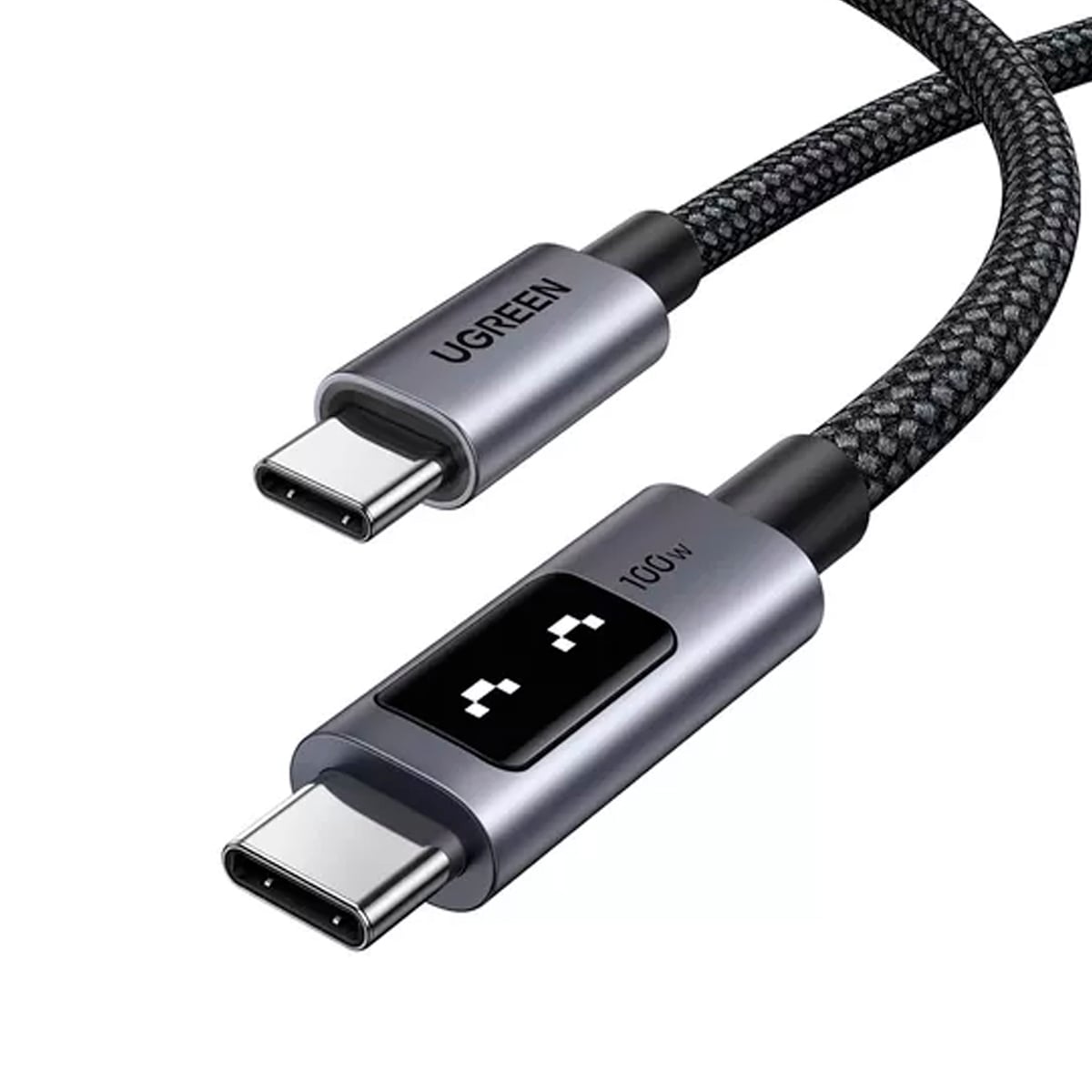 CABLE UGREEN L509 USB-C A USB-C 1M 100W CON PANTALLA - 1