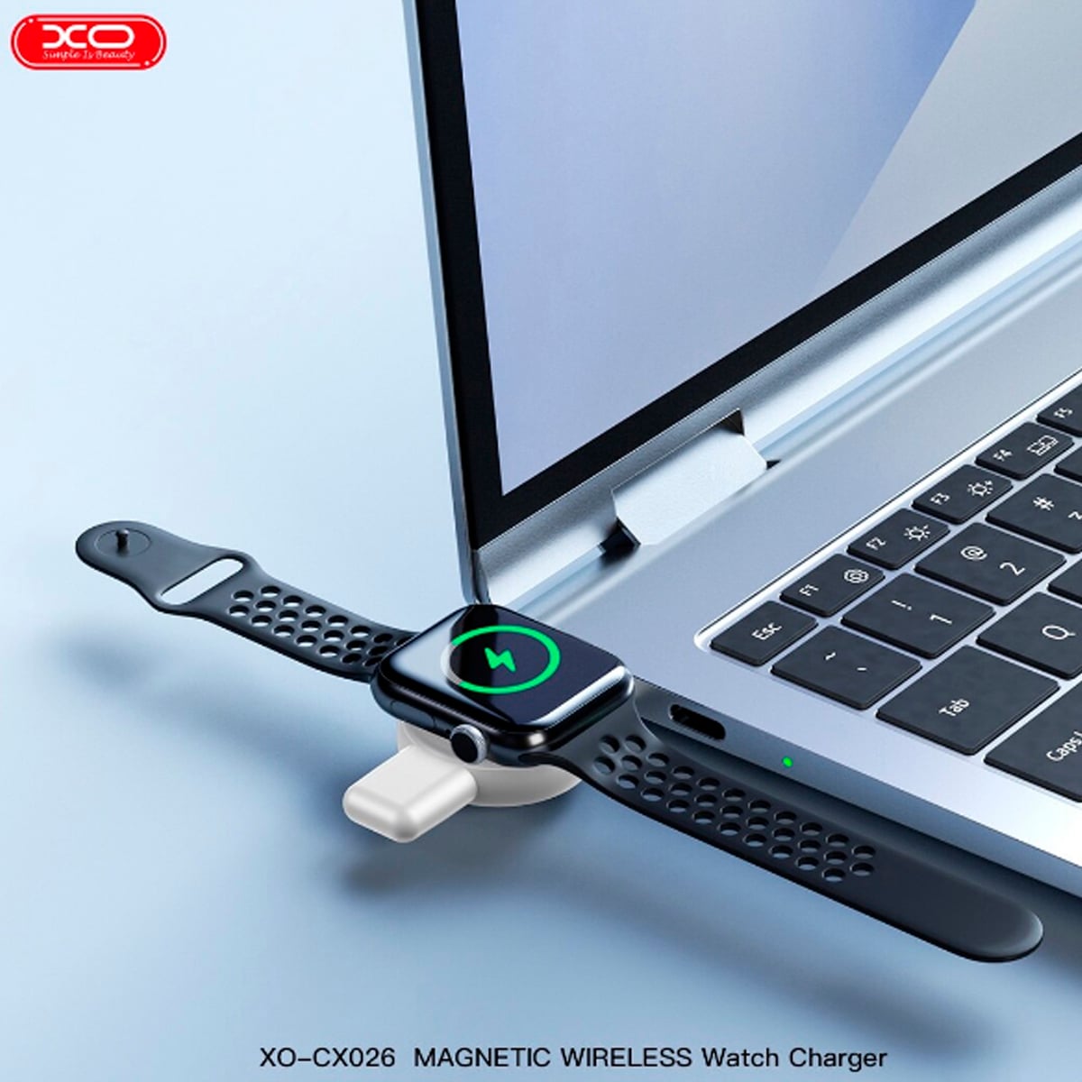 CARGADOR MAGNÉTICO INDUCTIVO INALÁMBRICO XO CX026 PARA RELOJ USB-A Y TIPO-C - NEGRO - 5