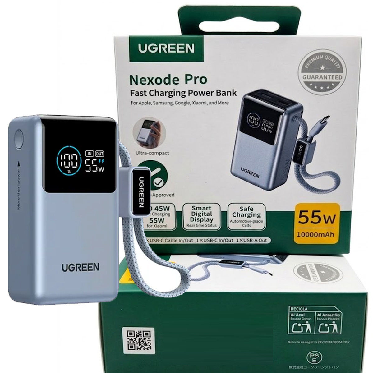 CARGADOR PORTÁTIL UGREEN 55W 10000MAH - MODELO PB727 / 75701B - 3