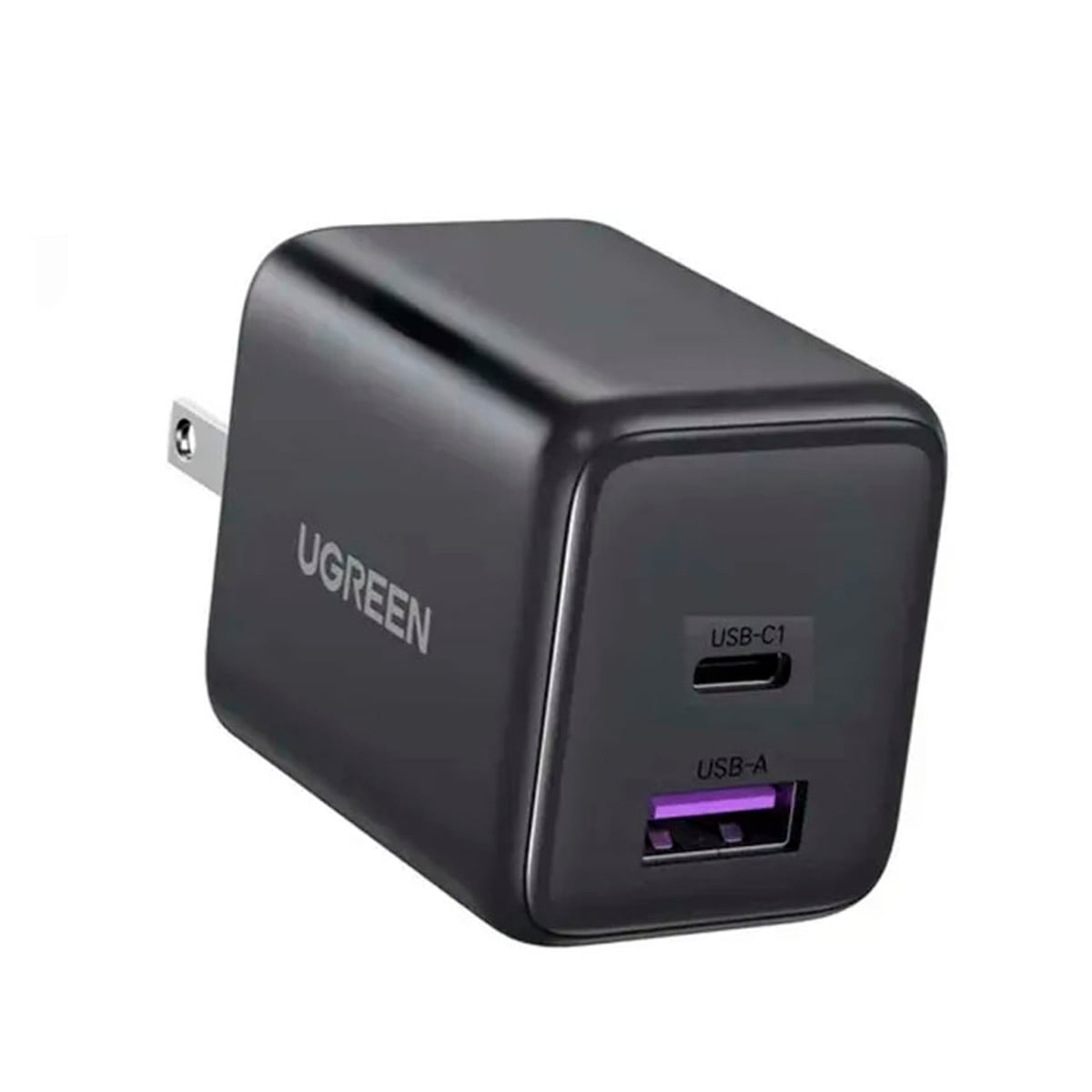 ADAPTADOR 30W UGREEN X516 DUAL PORT CARGA RAPIDA IPAD, AIRPODS GRIS - 1