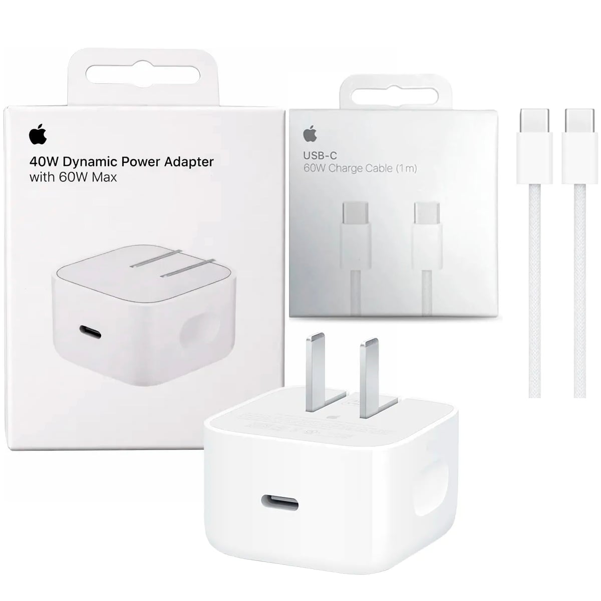 CARGADOR APPLE 40W DYNAMIC POWER + CABLE 60W CARGA ULTRA RÁPIDA - 1