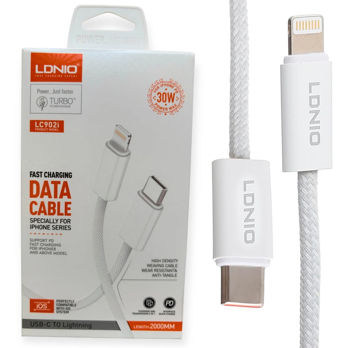 CABLE LDNIO LC902I TIPO-C A LIGHTNING DE 30W 2 METROS - 1