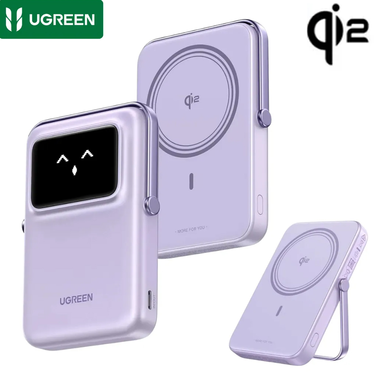BATERÍA MAGNÉTICA EXTERNA UGREEN 10000 PB764 MAG-GO 20W QI2 (45337) LILA - 1