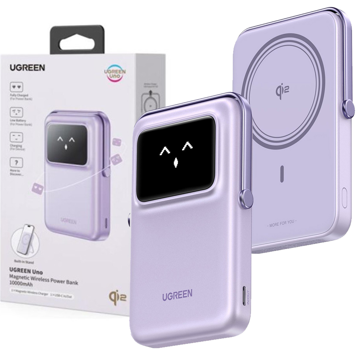 BATERÍA MAGNÉTICA EXTERNA UGREEN 10000 PB764 MAG-GO 20W QI2 (45337) LILA - 2