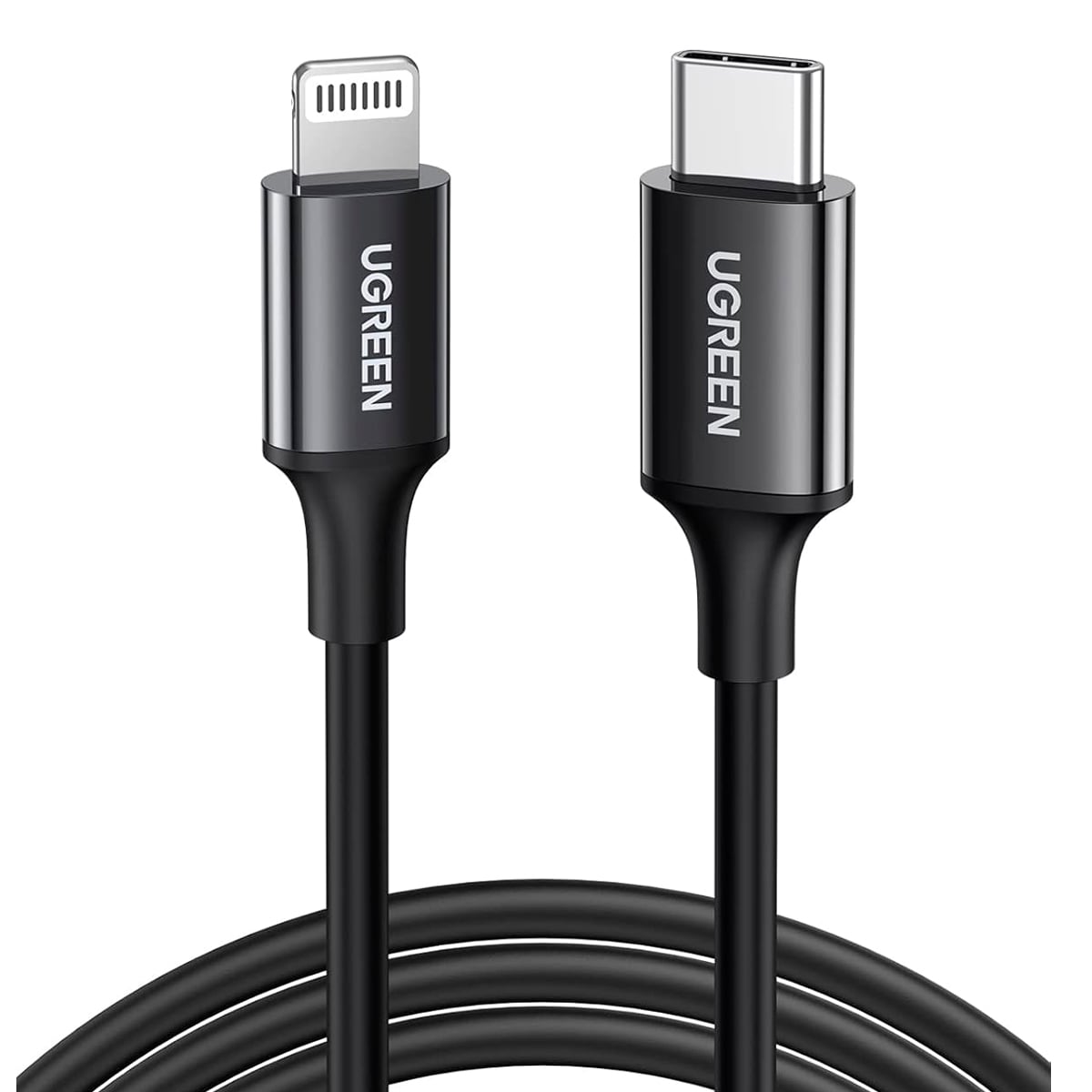 CABLE UGREEN CARGA RAPIDA USB-C A LIGHTNING 1M NEGRO - 1