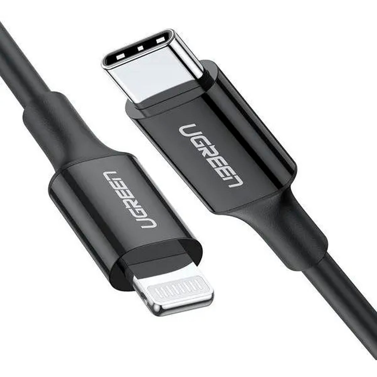 CABLE UGREEN CARGA RAPIDA USB-C A LIGHTNING 1M NEGRO - 2