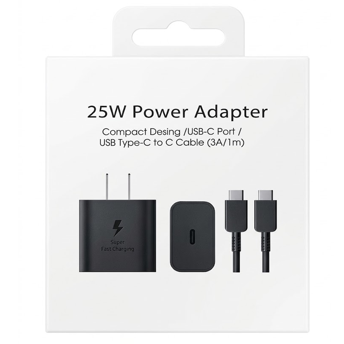 CARGADOR DE 25W COMPATIBLE CON A13/A14/A15/A16/A17- NEGRO - 1