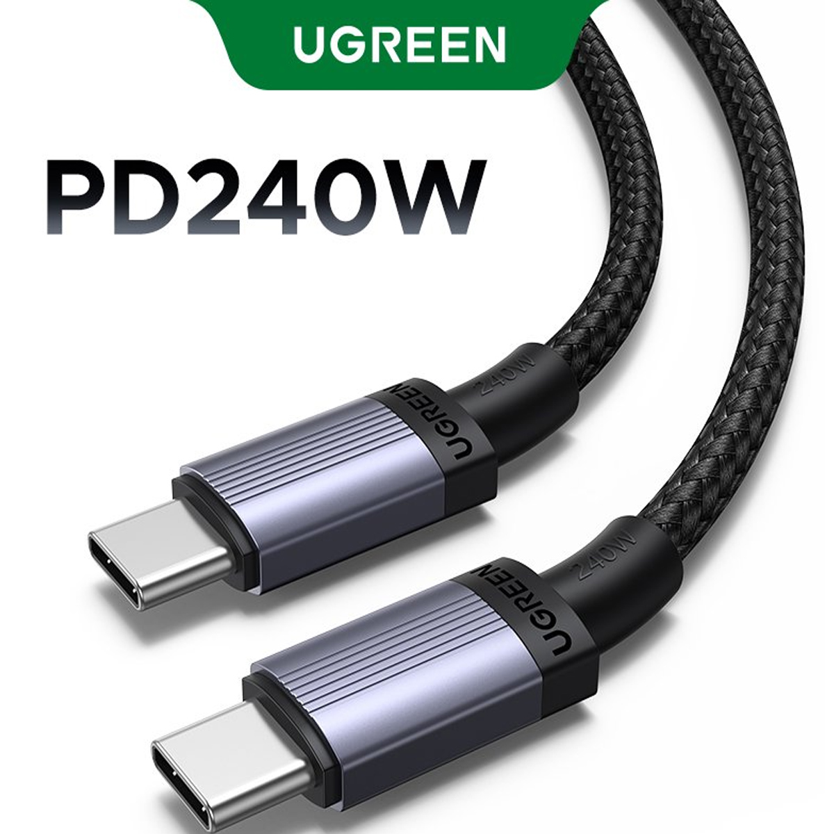 CABLE UGREEN L532 USB-C A USB-C PD DE 240 W MÁX 1M NEGRO - 2